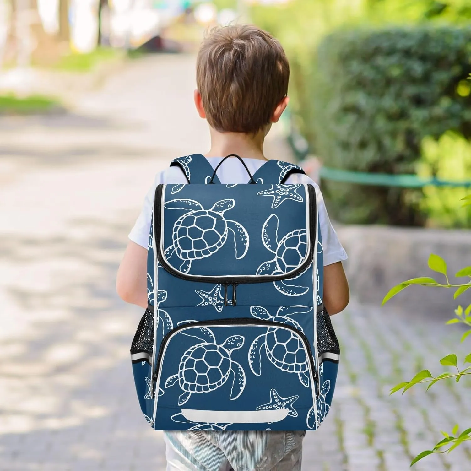 Turtle Backpack Large Capacity Bookbag Printed Student Shoulder Bag for Children Teenagers Turtle Starfish Laptop Bag School Bag for Work School