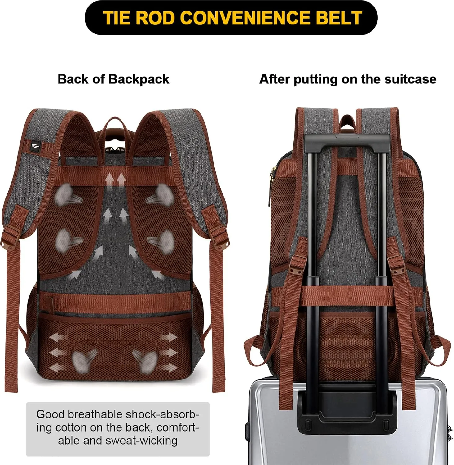Tzowla Canvas Laptop Backpack,Bag for Men Women,Travel Work Rucksack Fits 15.6 Inch Laptop, Bookbag with USB Charging Port-Dark Grey