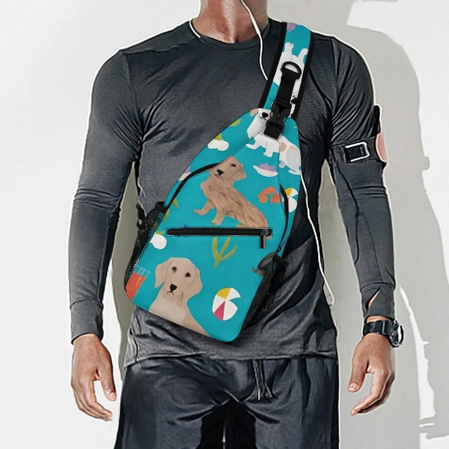 Ultra Lightweight Sling Shoulder Backpack Shoulder Chest Crossbody Bag Multipurpose Anti-Theft Daypack for Hiking Cycling Camping Travel, Dachshund Dog Art Bookbag