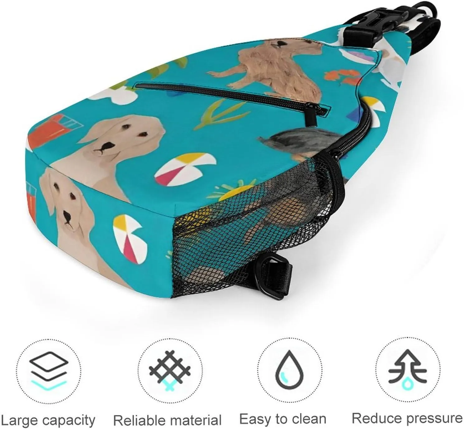Ultra Lightweight Sling Shoulder Backpack Shoulder Chest Crossbody Bag Multipurpose Anti-Theft Daypack for Hiking Cycling Camping Travel, Dachshund Dog Art Bookbag