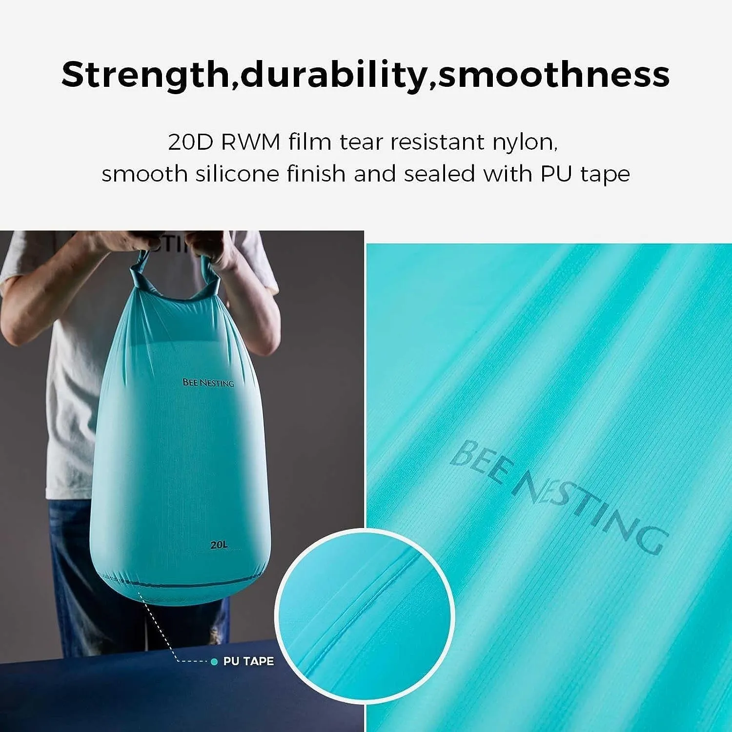 Ultralight Dry Bag Set for Backpacking, Waterproof Dry Sack for Camping, Hiking, Motorcycle, Lightweight Stuff Sack Set of 3 Pack