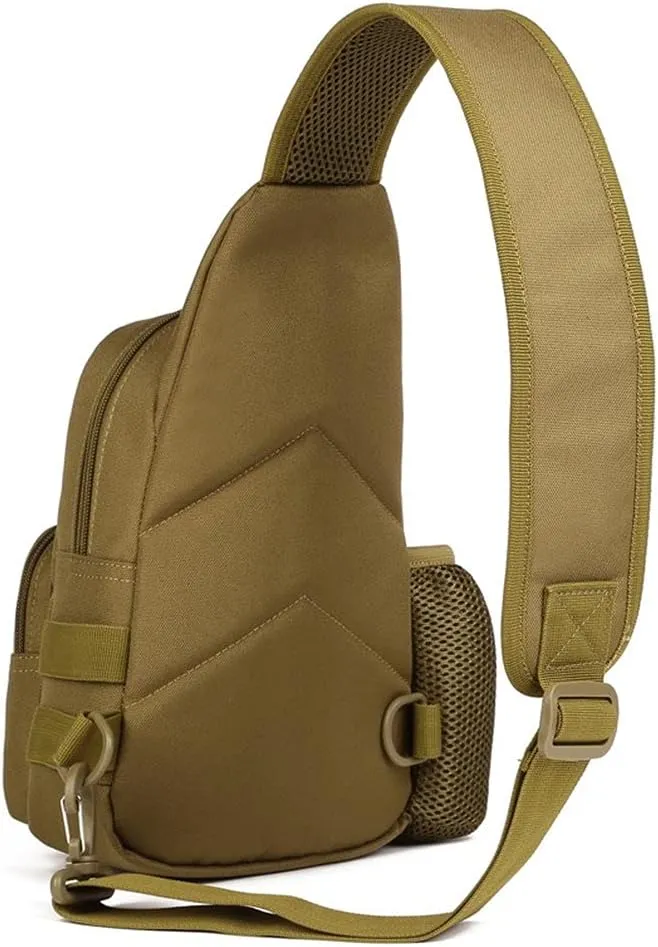 UNISTRENGH Tactical Sling Bag Chest Pack Molle Daypack iPad Mini Military Shoulder Bag Crossbody Duty Gear Backpack (Coyote Brown)