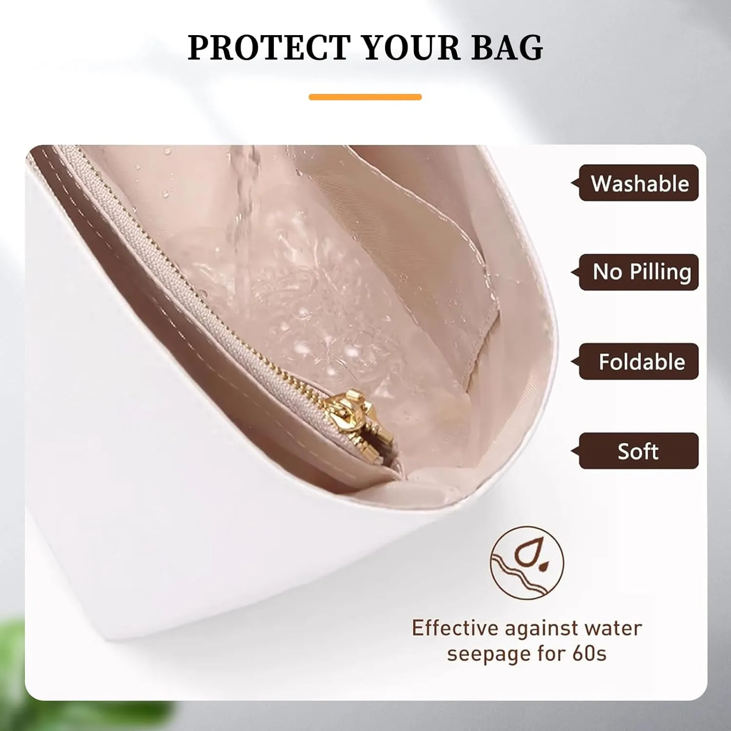 Upgraded Purse Organizer Insert Compatible with Longchamp Le Pliage Mini and More, Ultra-light Waterproof DupontPaper and Silk Handbag Inner for Luxury Bags (White, XS-5.71 * 1.77 * 3.15in)