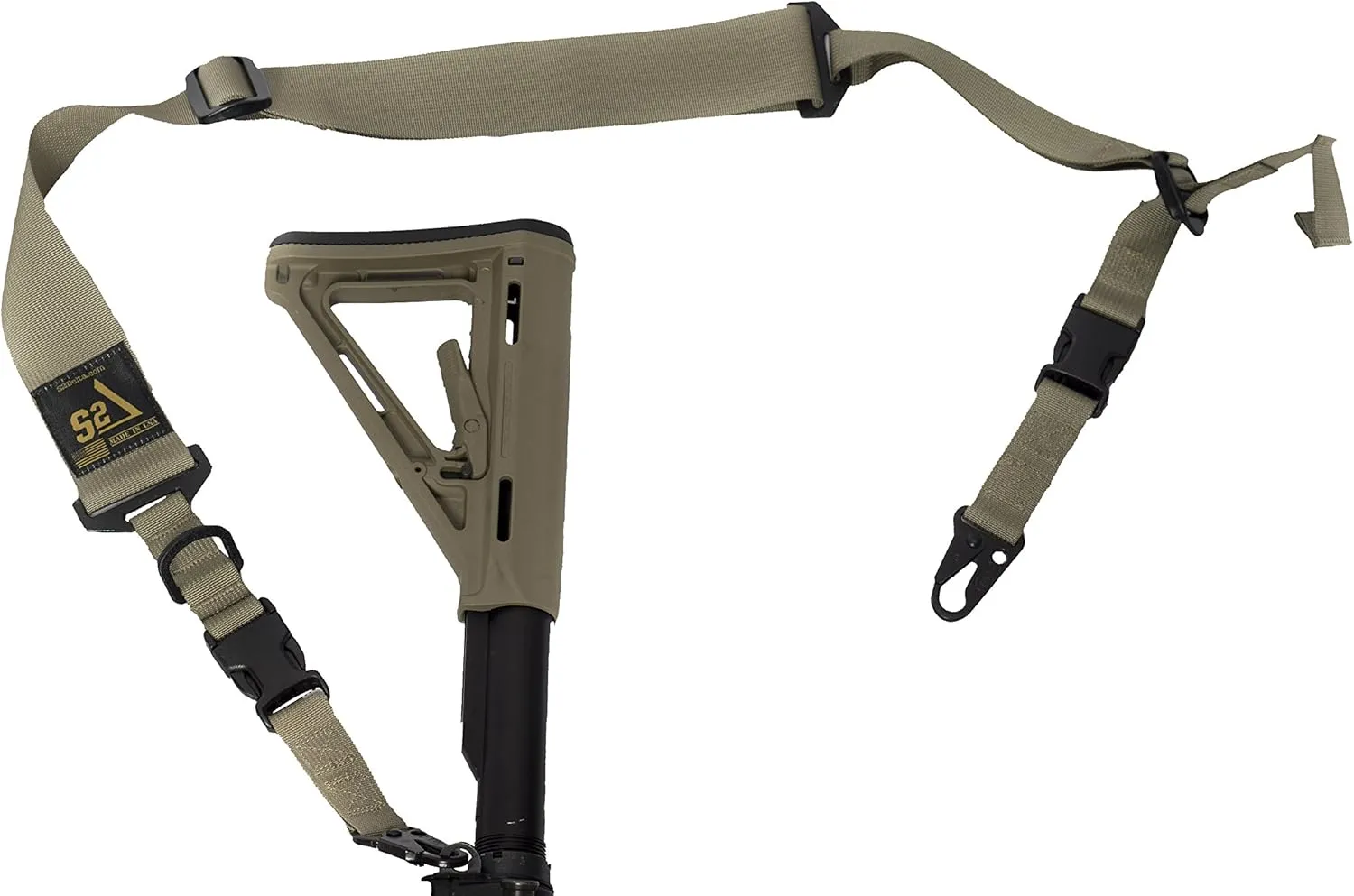USA Made Premium 2 Point Rifle Sling, Fast Adjustment, Modular Attachment Connections, Comfortable 2” Wide Shoulder Strap