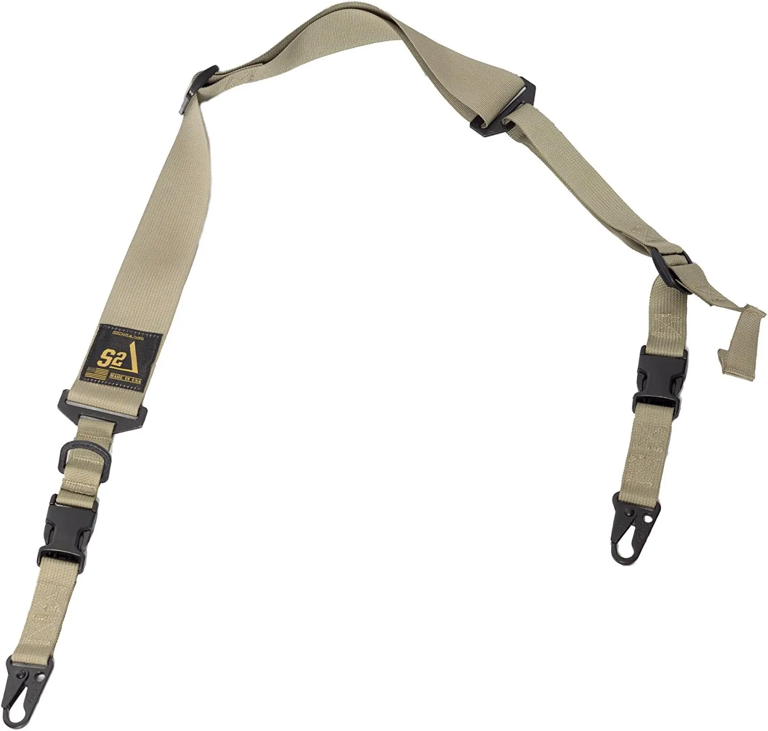 USA Made Premium 2 Point Rifle Sling, Fast Adjustment, Modular Attachment Connections, Comfortable 2” Wide Shoulder Strap