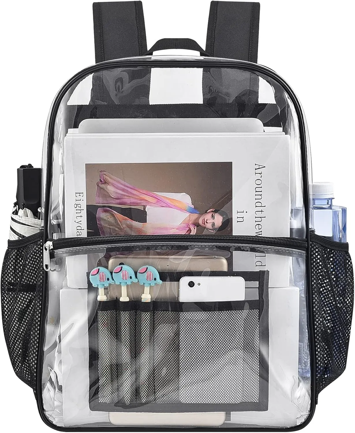 USPECLARE Clear Backpack for Stadium Approved 12×6×12, Water proof Clear Bag for Stadium Events and Concert Work Sport Event