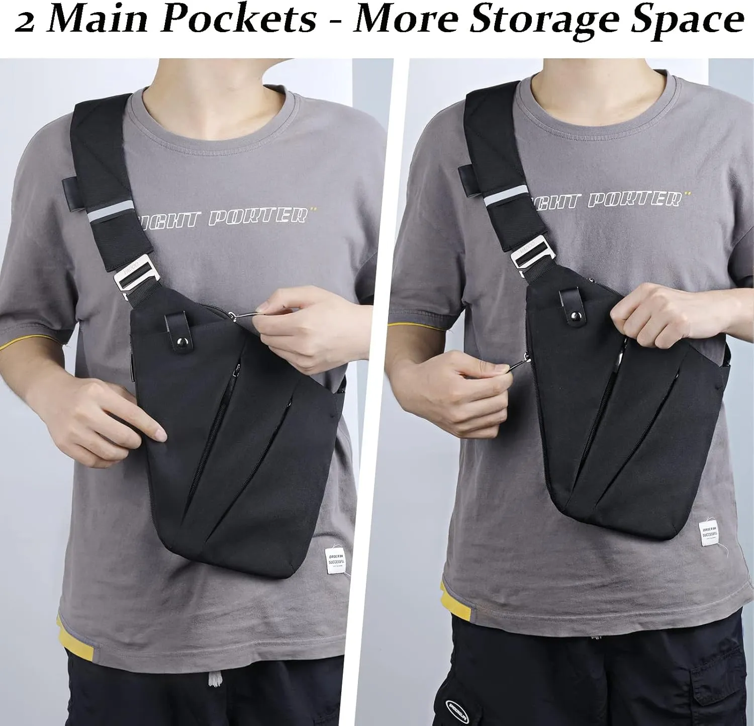 VADOO Anti-theft Crossbody Bags for Women, Shoulder Sling Bag for Men Lightweight Chest Bag for Travel Sport