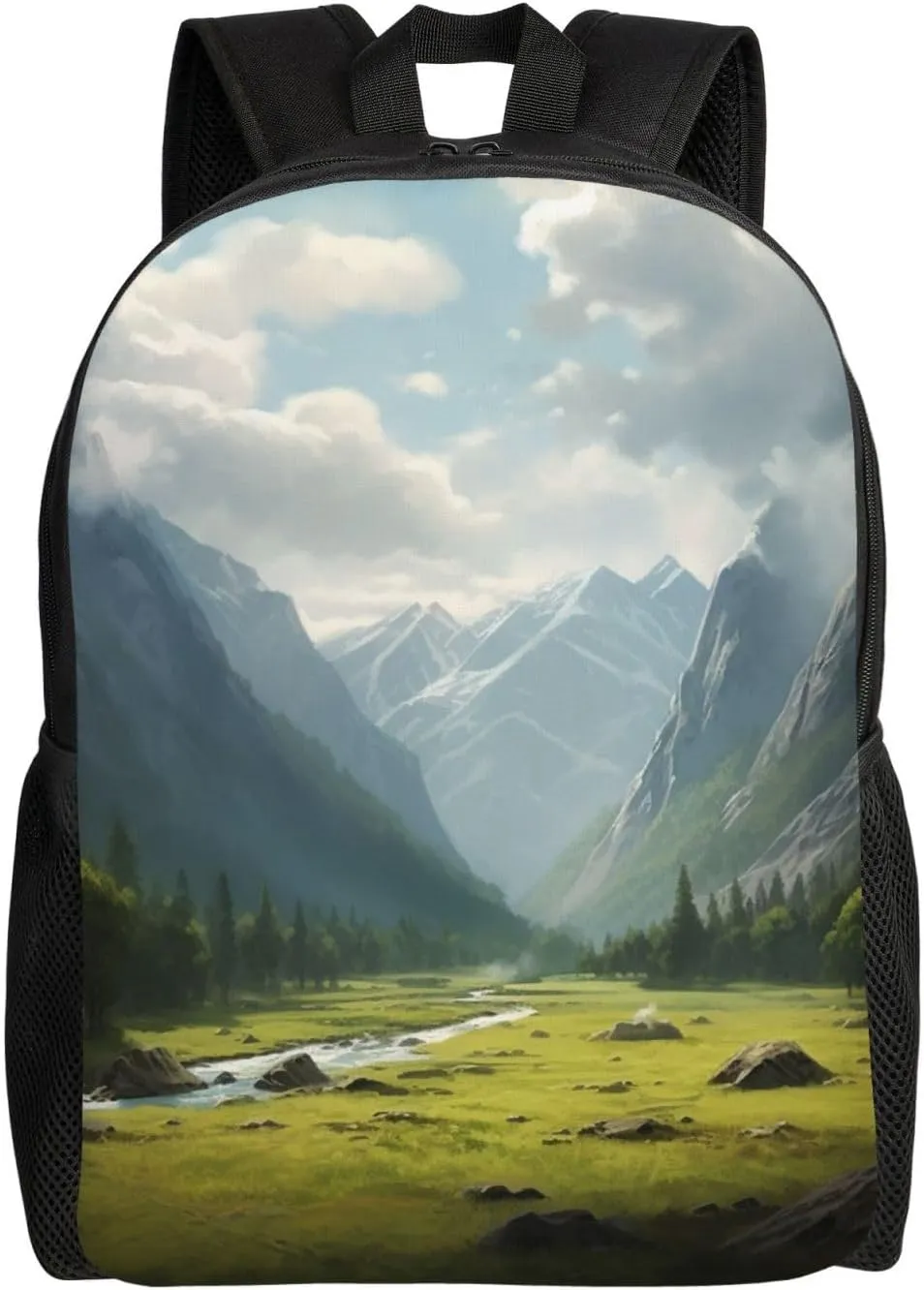 Valley Print Backpack 16 Inch Lightweight Waterproof Travel Bags Casual Daypack For Women Men