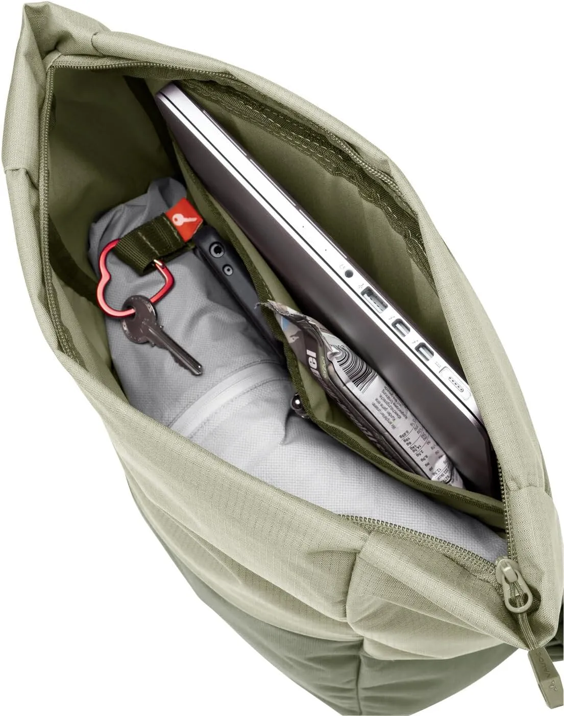 VAUDE Unisex Adult Green Tablet Backpack, 14L, Recycled Materials, Modern, Not Water Resistant, Nylon, Bag, Everyday Use, Carrying Tablet, Traveling