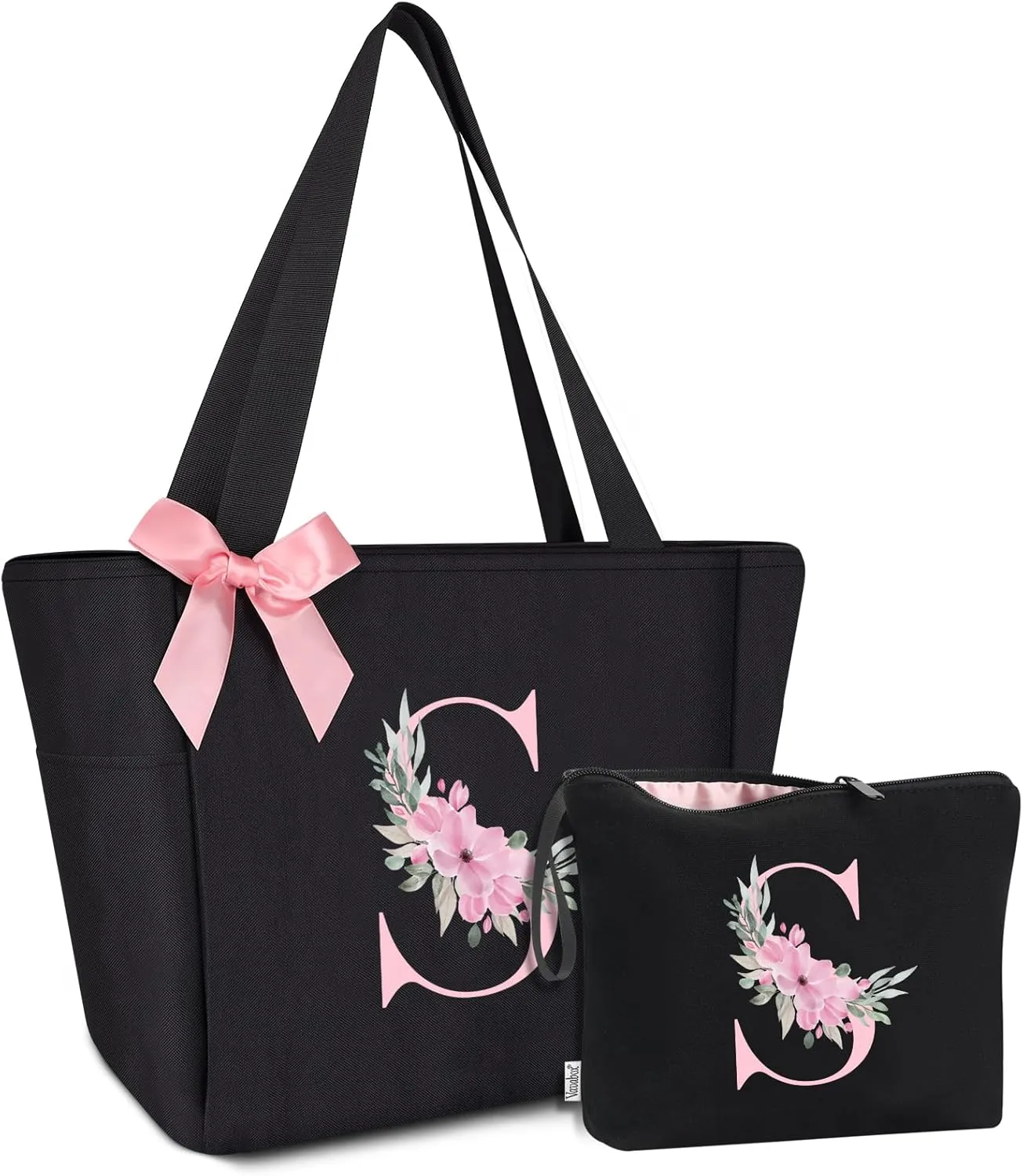 Vavabox Tote bag, Initial Tote bag and Makeup Bag, Gifts for Women
