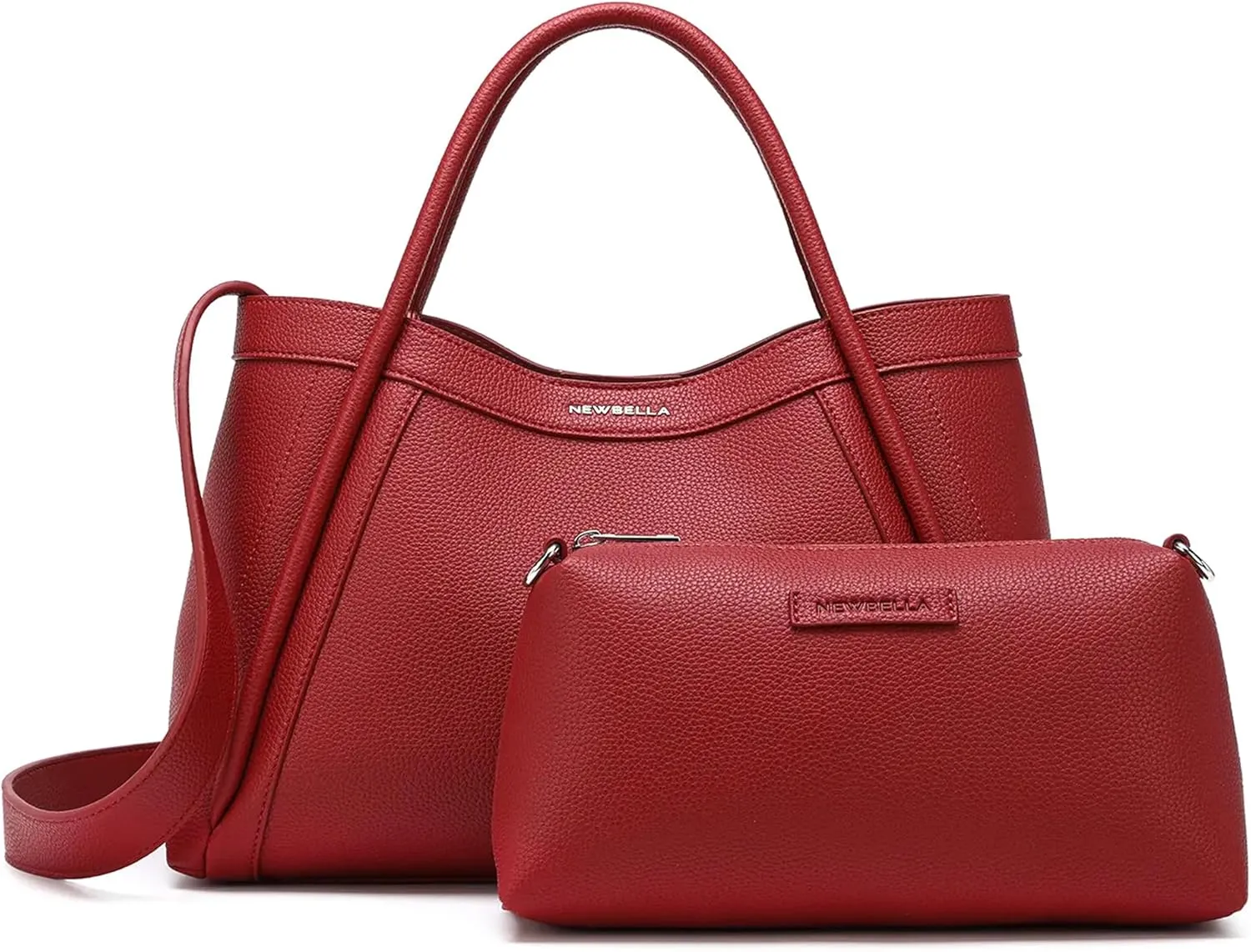 Vegan Leather Tote Bag for Women, Hobo Shoulder Bag, Crossbody Handbag with Matching Purse, Stylish Versatile