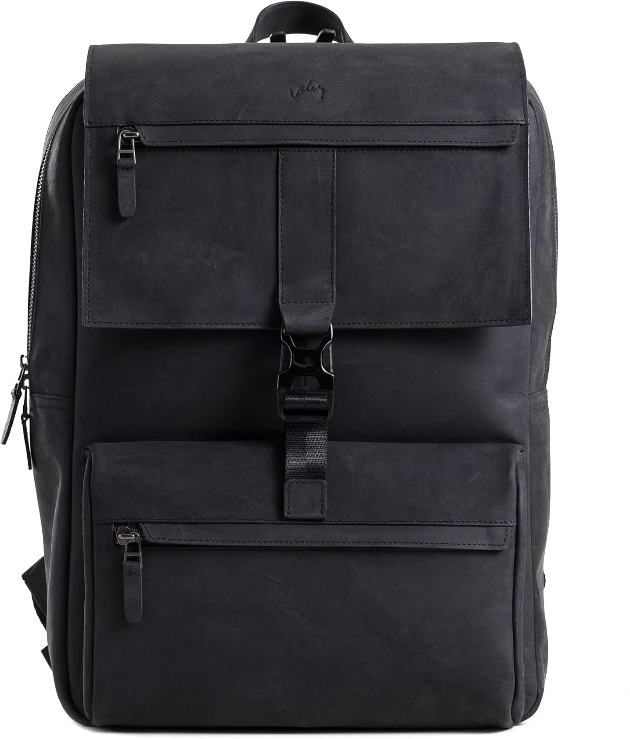 VELEZ Black Leather Backpack for Men and Women 17 inch Laptop Bag Handmade Business & Casual Daypack Genuine Leather Work Bag