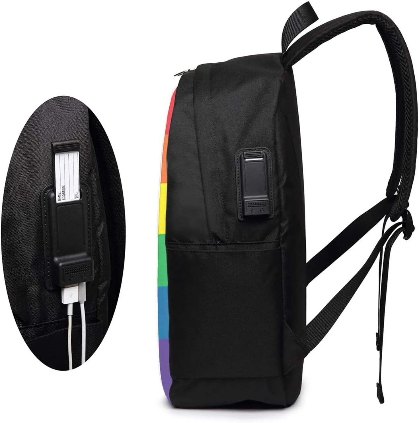 Venezuelan Venezuela LGBT Pride Rainbow Flag Laptop Backpacks Travel Backpack Casual Business Daypack Sport Rucksack Computer Bag Fits up to 17 Inch Notebook with USB Port
