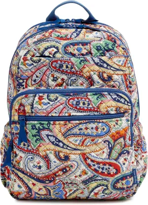 Vera Bradley Iconic XL Campus Backpack, Signature Cotton, Harbor Paisley