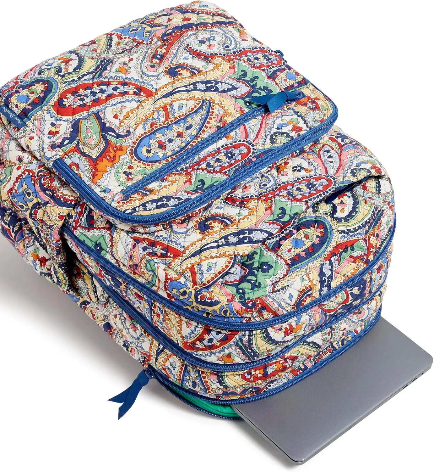 Vera Bradley Iconic XL Campus Backpack, Signature Cotton, Harbor Paisley
