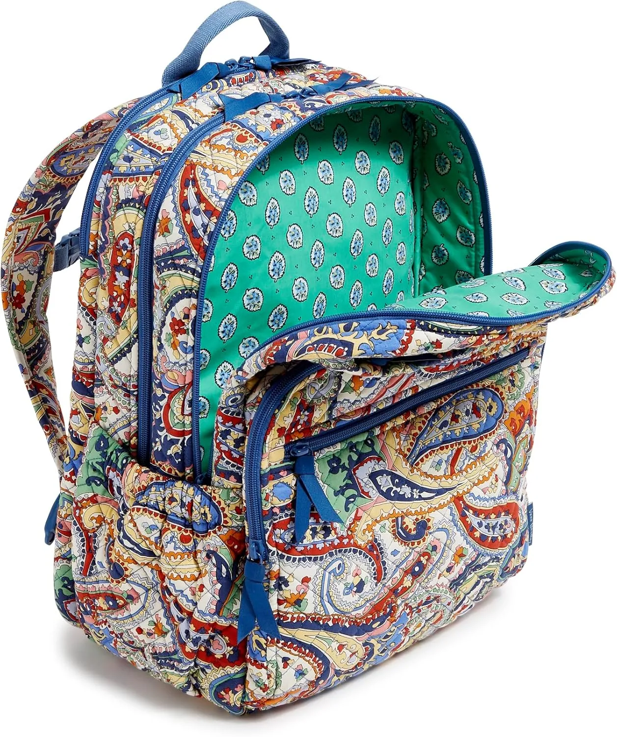Vera Bradley Iconic XL Campus Backpack, Signature Cotton, Harbor Paisley