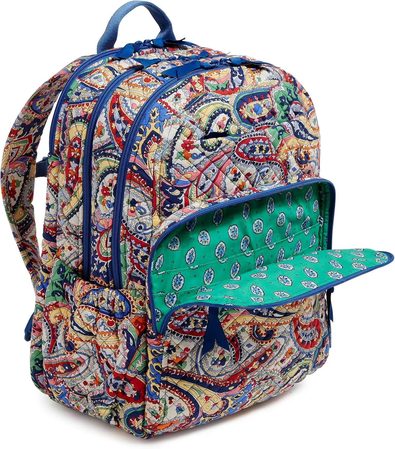 Vera Bradley Iconic XL Campus Backpack, Signature Cotton, Harbor Paisley