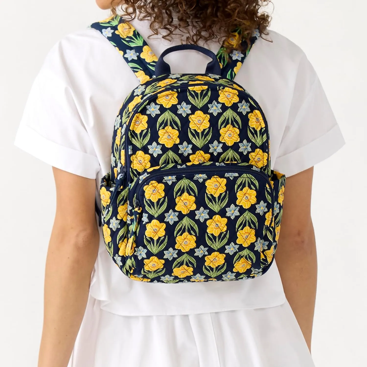 Vera Bradley Premium Cotton Small Banbury Backpack, Daffodils
