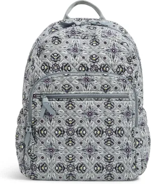 Vera Bradley Women's Cotton Campus Backpack, Plaza Tile - Recycled Cotton, One Size