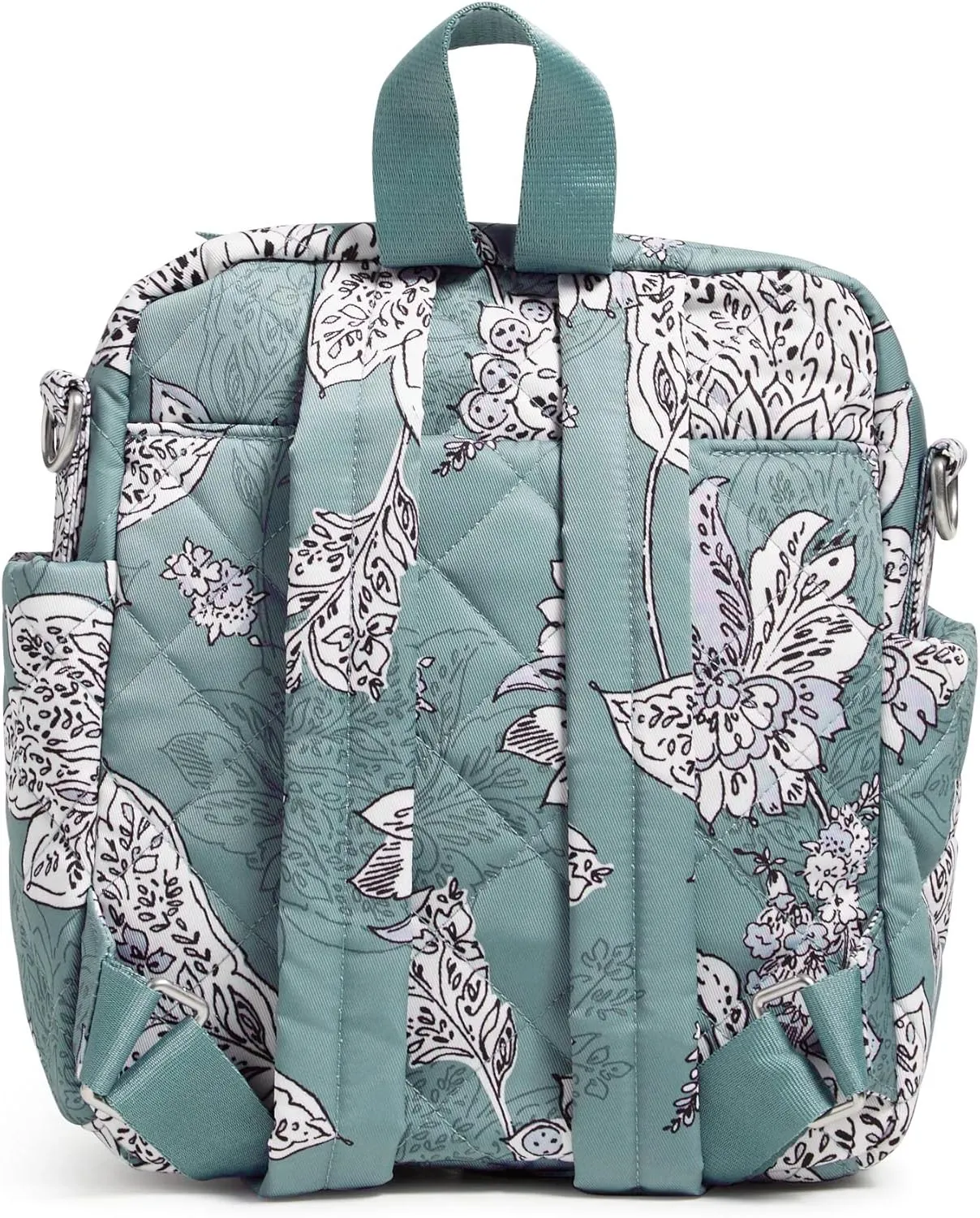 Vera Bradley Women's Performance Twill Convertible Small Backpack, Tiger Lily Blue Oar, One Size