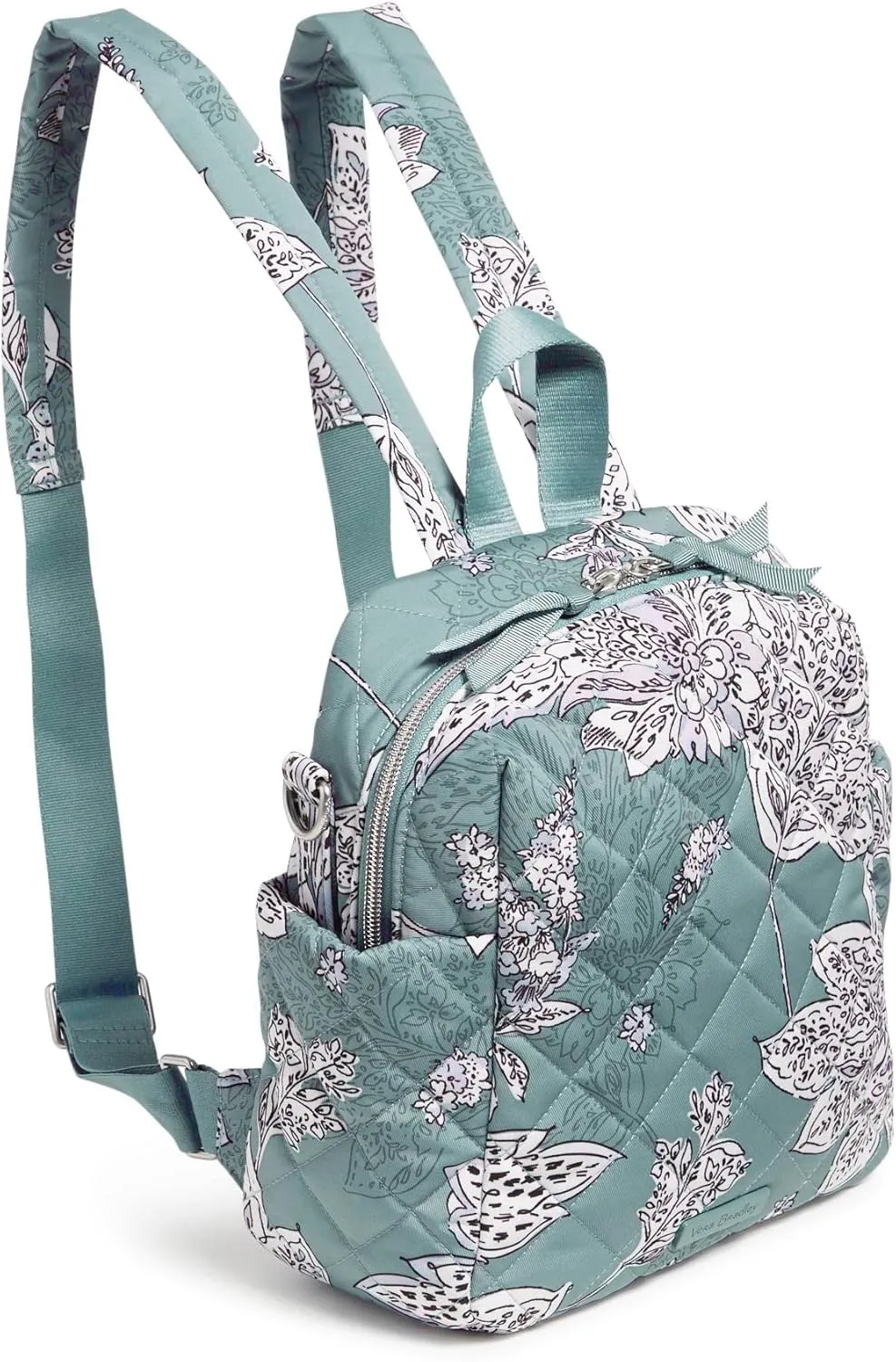 Vera Bradley Women's Performance Twill Convertible Small Backpack, Tiger Lily Blue Oar, One Size