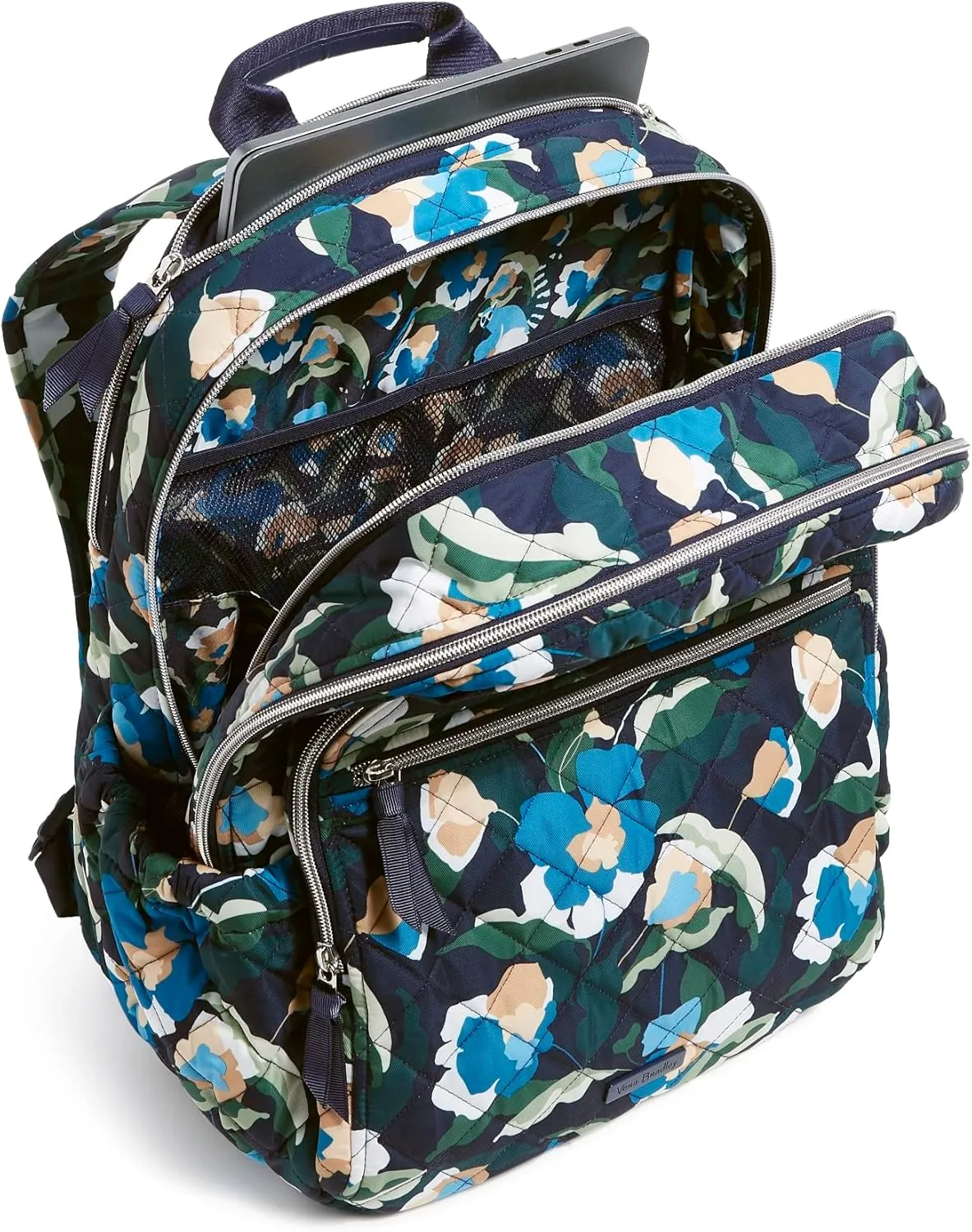 Vera Bradley Women's Performance Twill XL Campus Backpack, Immersed Blooms, One Size