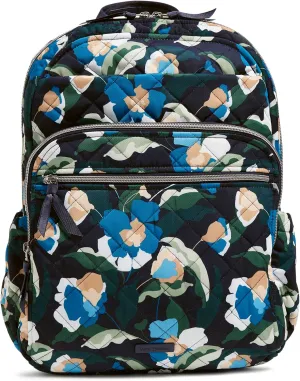Vera Bradley Women's Performance Twill XL Campus Backpack, Immersed Blooms, One Size