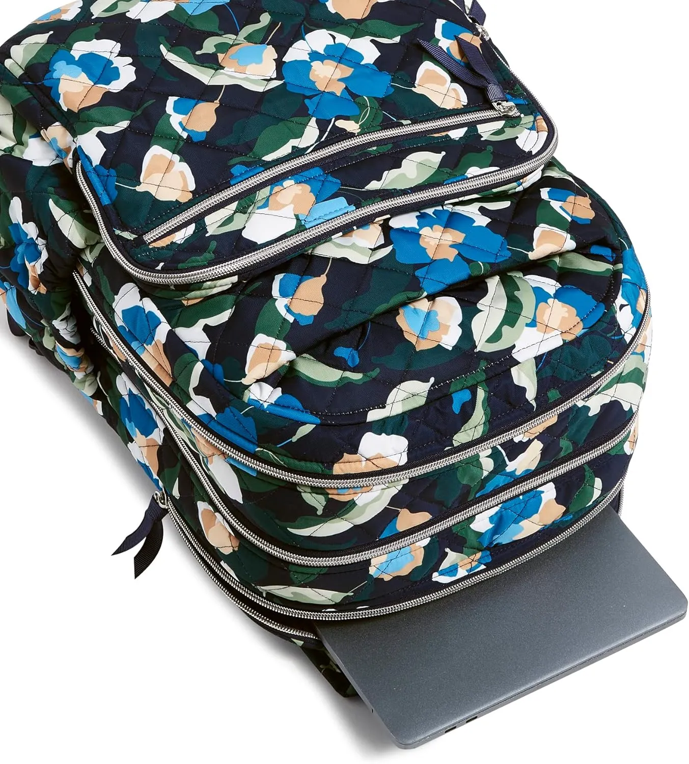 Vera Bradley Women's Performance Twill XL Campus Backpack, Immersed Blooms, One Size