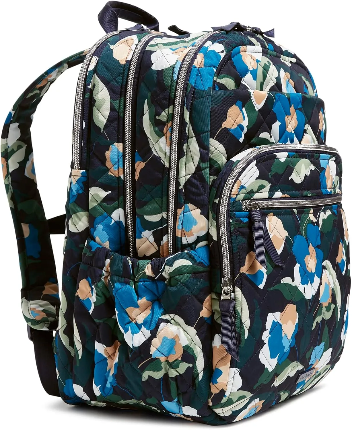 Vera Bradley Women's Performance Twill XL Campus Backpack, Immersed Blooms, One Size