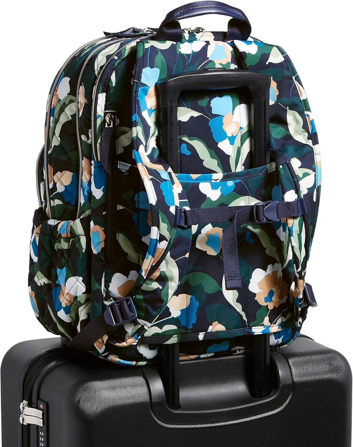 Vera Bradley Women's Performance Twill XL Campus Backpack, Immersed Blooms, One Size