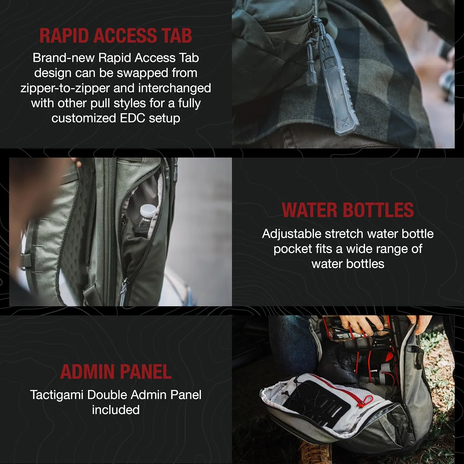 Vertx Gamut EDC Tactical Backpack 25L CCW Bag Tactical Gear, for Men and Women, It's Black