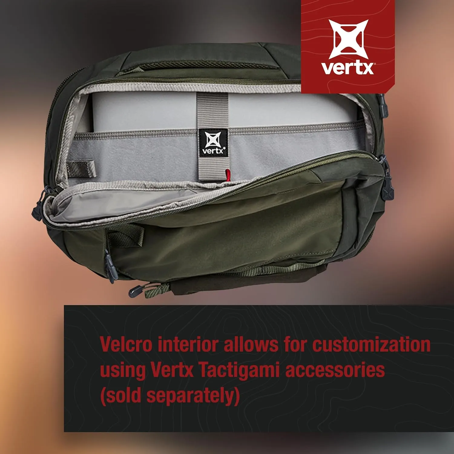 Vertx Transit Tactical Bag Sling Backpack 17L Backpack for Conceal Carry (CCW), Travel, Work, Tactical Gear, Rudder Green