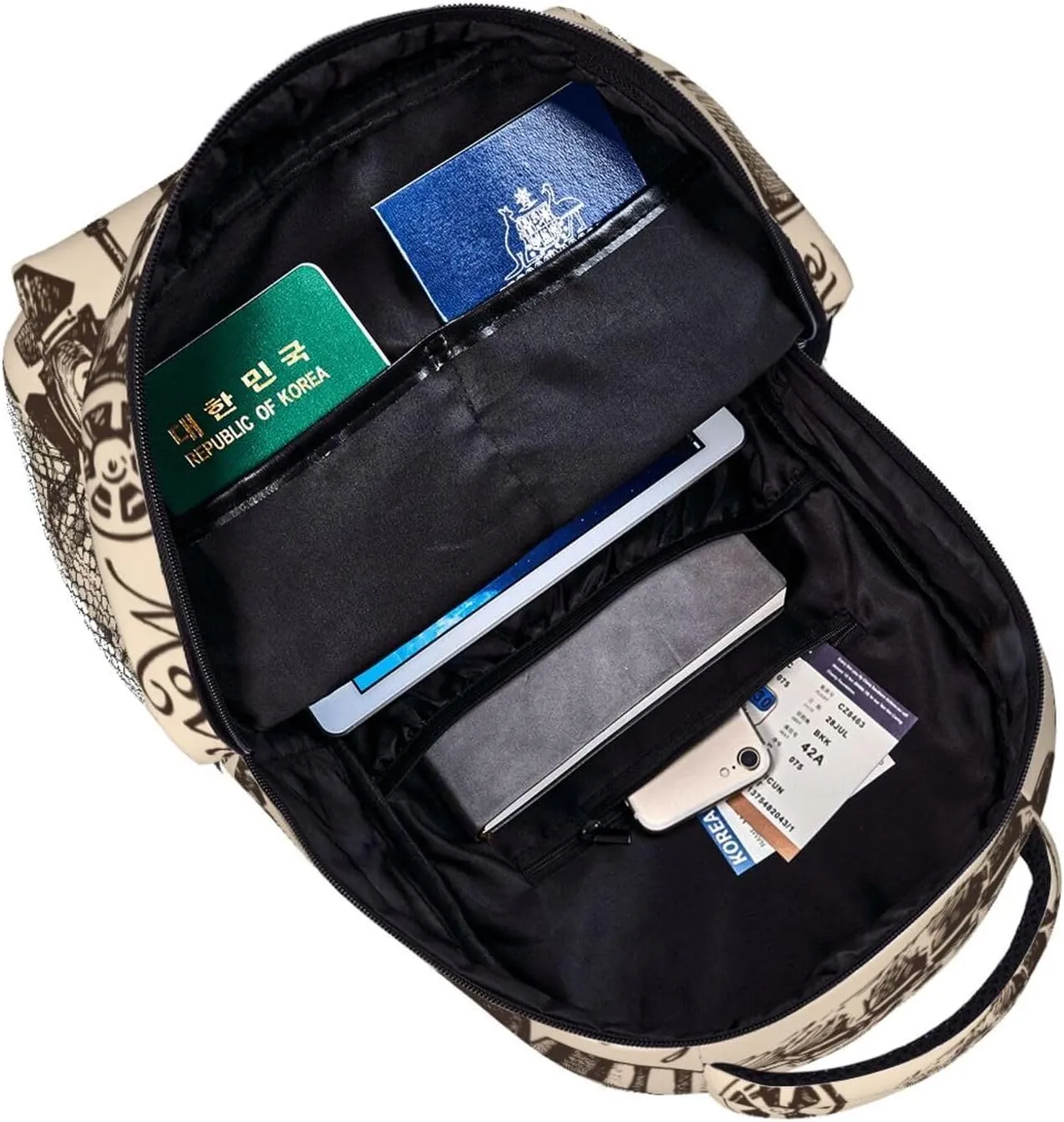 Vintage Movie Film Cinema Pattern Backpack Laptop Backpack Sports Travel Shoulder bag Light casual backpack