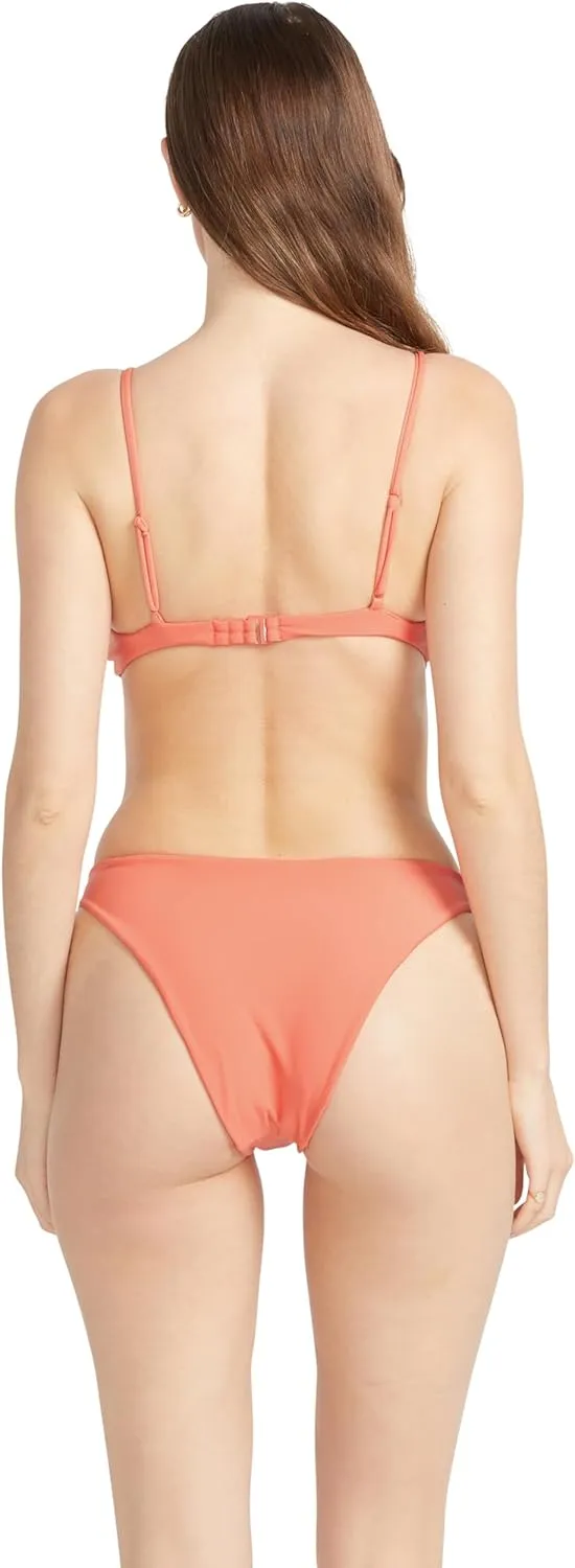 Volcom Women's Standard Simply Seemless V Neck Swimsuit Bikini Top