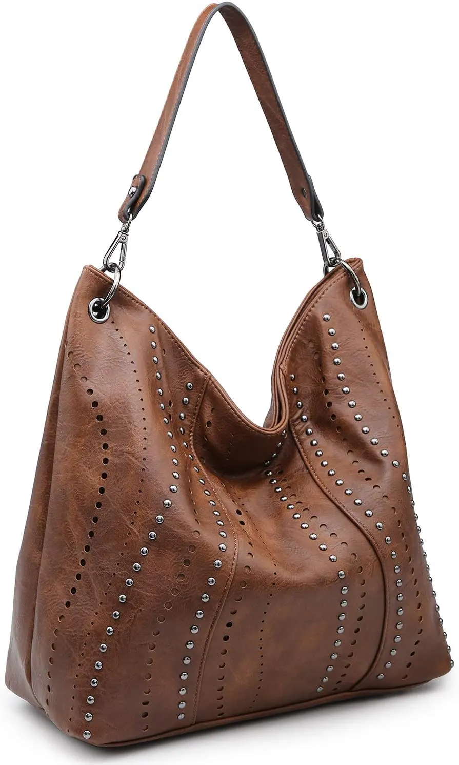 VONMAY Purses for Women Vegan Leather Handbags Large Ladies Studs Hobo Bags Tote Purse Bucket Shoulder Bag