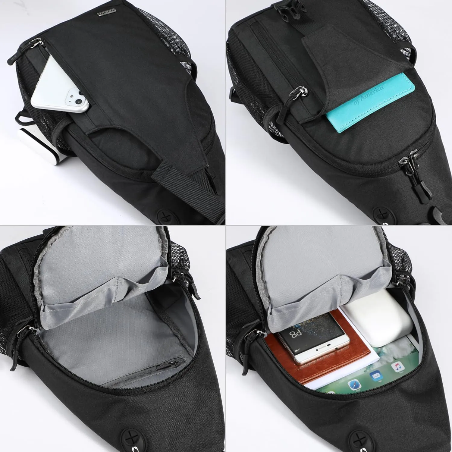 Voova Crossbody Sling Backpack Sling Bag for Men Women, Travel Hiking Chest Bag Daypack, Small over the Shoulder Backpack