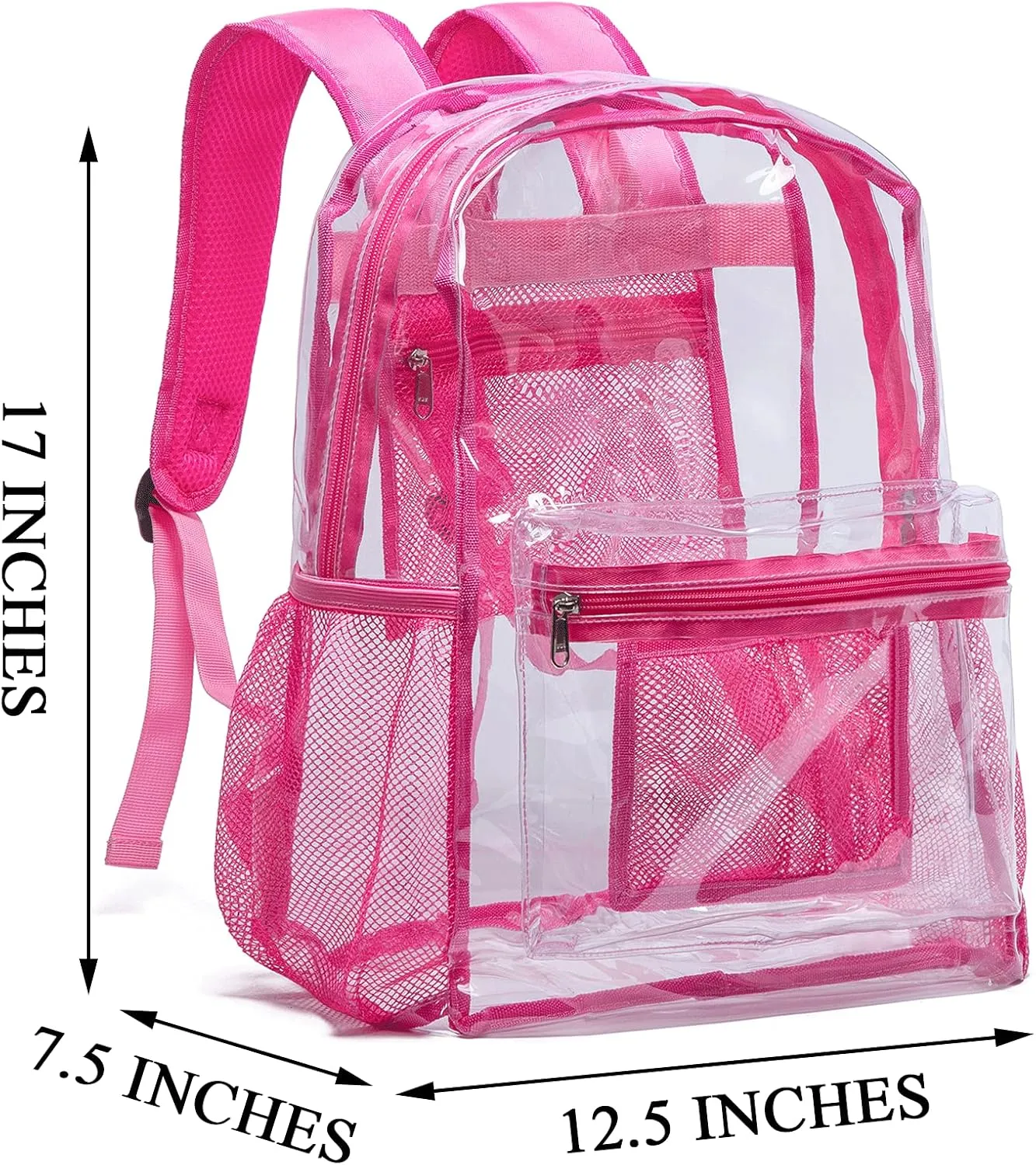 Vorspack Clear Backpack Heavy Duty PVC Transparent Backpack with Reinforced Strap for College Workplace