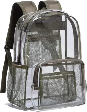 Vorspack Clear Backpack - Heavy Duty PVC Transparent See Through Backpack for College & Workplace