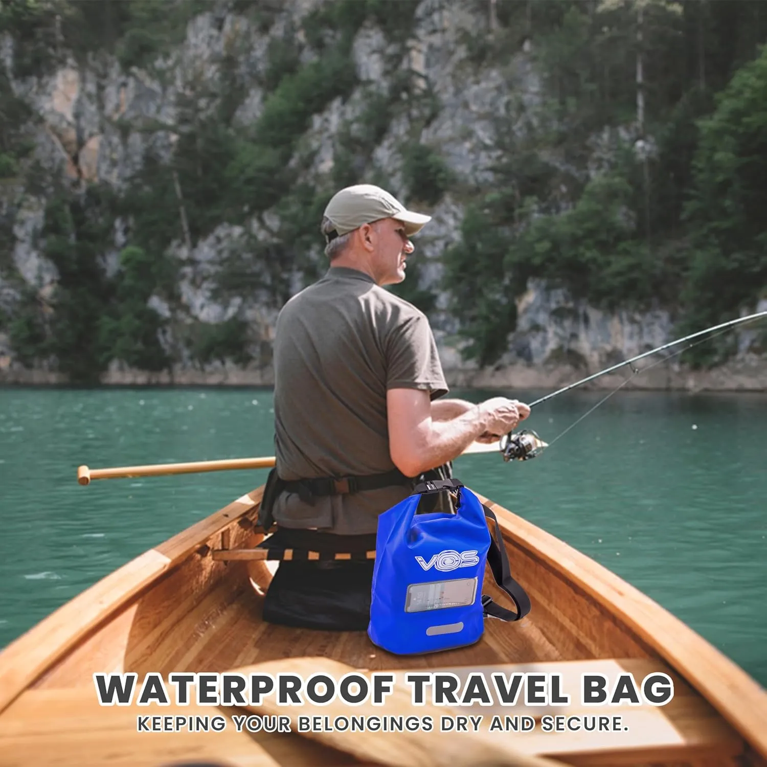 VOS Waterproof Premium Dry Bag – 5L | All-purpose Bag Lightweight Dry Storage Bag Backpack for Travel, Swimming, Boating, Kayaking, Camping, Beach (Blue)