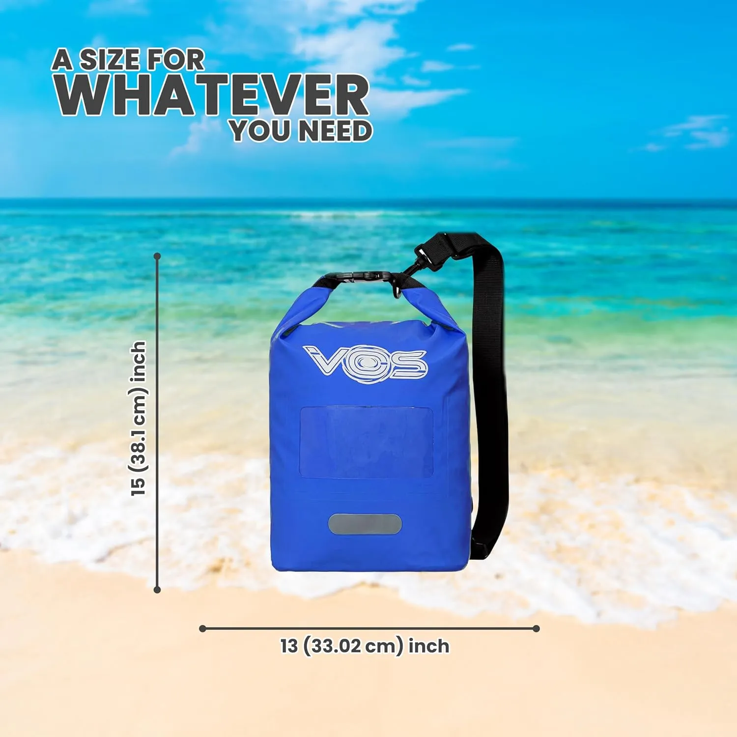 VOS Waterproof Premium Dry Bag – 5L | All-purpose Bag Lightweight Dry Storage Bag Backpack for Travel, Swimming, Boating, Kayaking, Camping, Beach (Blue)