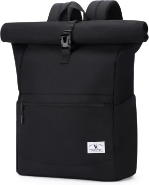 VX VONXURY Roll Top Backpack for Women,15.6 inch Laptop Backpack for Men,Top Open Casual Daypack for Work Travel