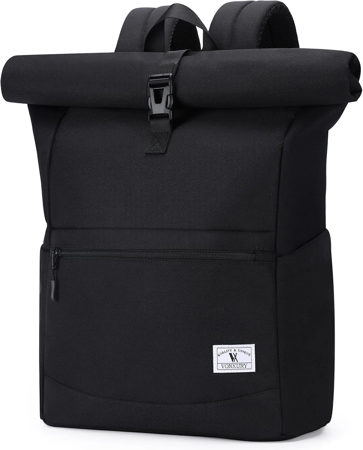VX VONXURY Roll Top Backpack for Women,15.6 inch Laptop Backpack for Men,Top Open Casual Daypack for Work Travel