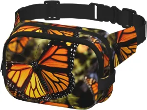 Waist Pack for Men Women Crossbody Belt Bag Heaps of Orange Monarch Butterflies Waist Bag Travel Fanny Pack Bum Bags