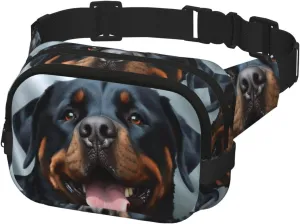 Waist Pack for Men Women Crossbody Belt Bag Rottweiler dogs tongue head Waist Bag Travel Fanny Pack Bum Bags