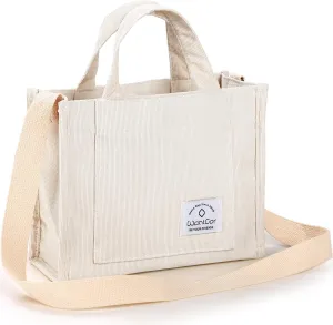 WantGor Tote Bag for Women, Corduroy Crossbody Bags Shoulder Handbag Small Satchel Hobo Bag Purse
