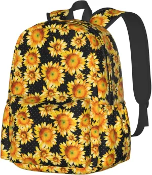 Watercolor Sunflowers Laptop Backpack Shoulder Bag Laptop Pack Travel Backpacks Commuter Back Pack Casual Daypack Bags With Side Pockets