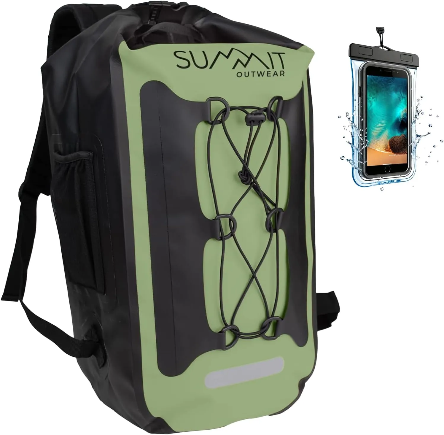 Waterproof Backpack –Dry Bag Backpack with Roll Top Closure – Hiking – Dry Sack for Kayaking (Green, 25 Liter)