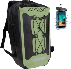 Waterproof Backpack –Dry Bag Backpack with Roll Top Closure – Hiking – Dry Sack for Kayaking (Green, 25 Liter)