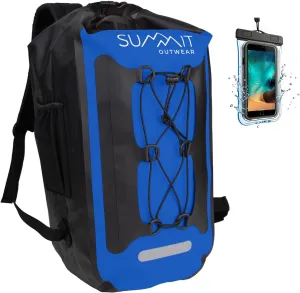 Waterproof Backpack –Dry Bag Backpack with Roll Top Closure – Hiking – Dry Sack for Kayaking (Sea Blue, 35 Liter)