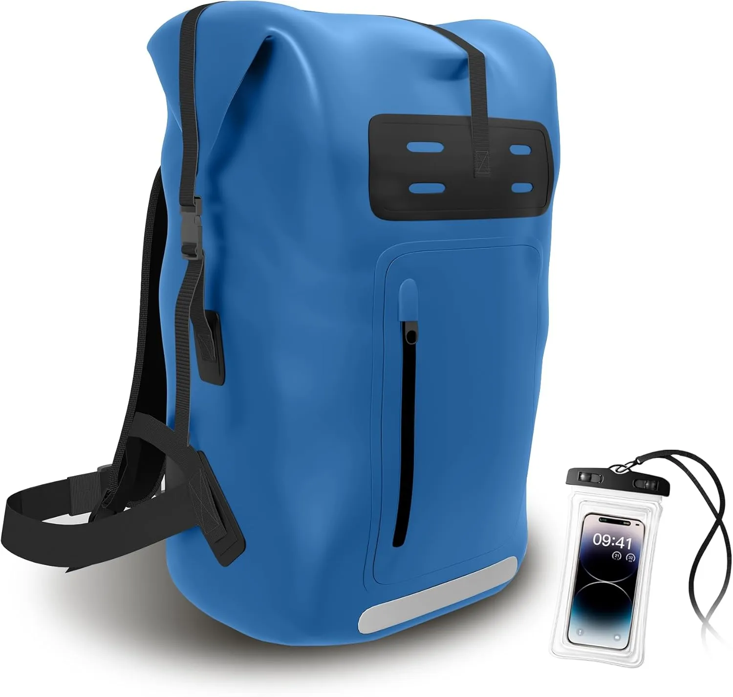 Waterproof Backpack，Heavy Duty Hiking Backpack，35/55/85L dry bag backpack waterproof for Men，Roll-Top Closure，for Kayaking, Travel, Hiking, Fishing, Camping, Motorcycles (blue, 55L)